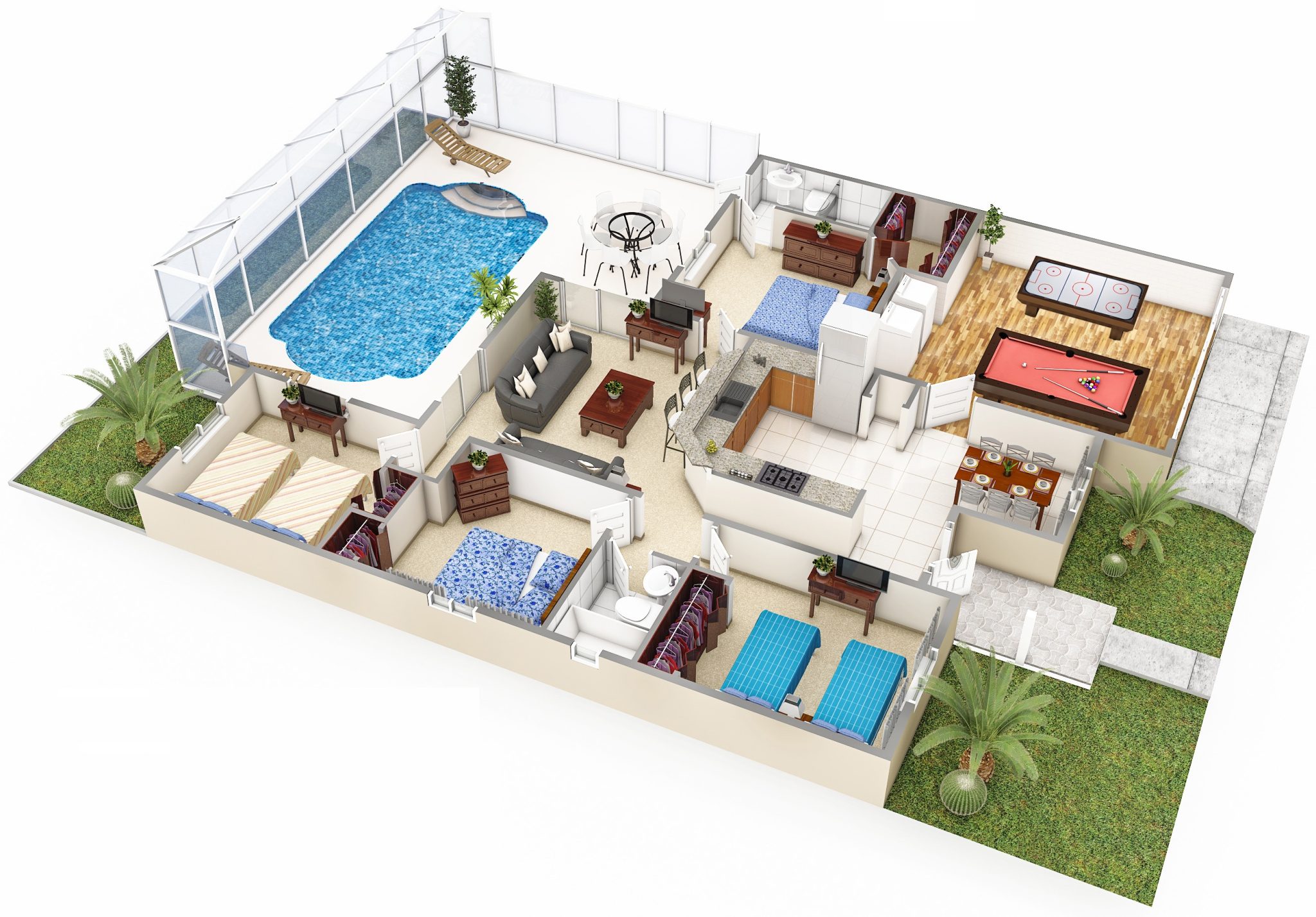 Happy Oak Villa before Pool Deck was Extended