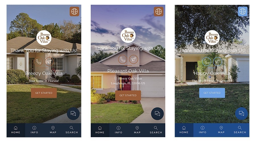 Breezy Oak Villas Online Home Manual and Area Guide App Covers